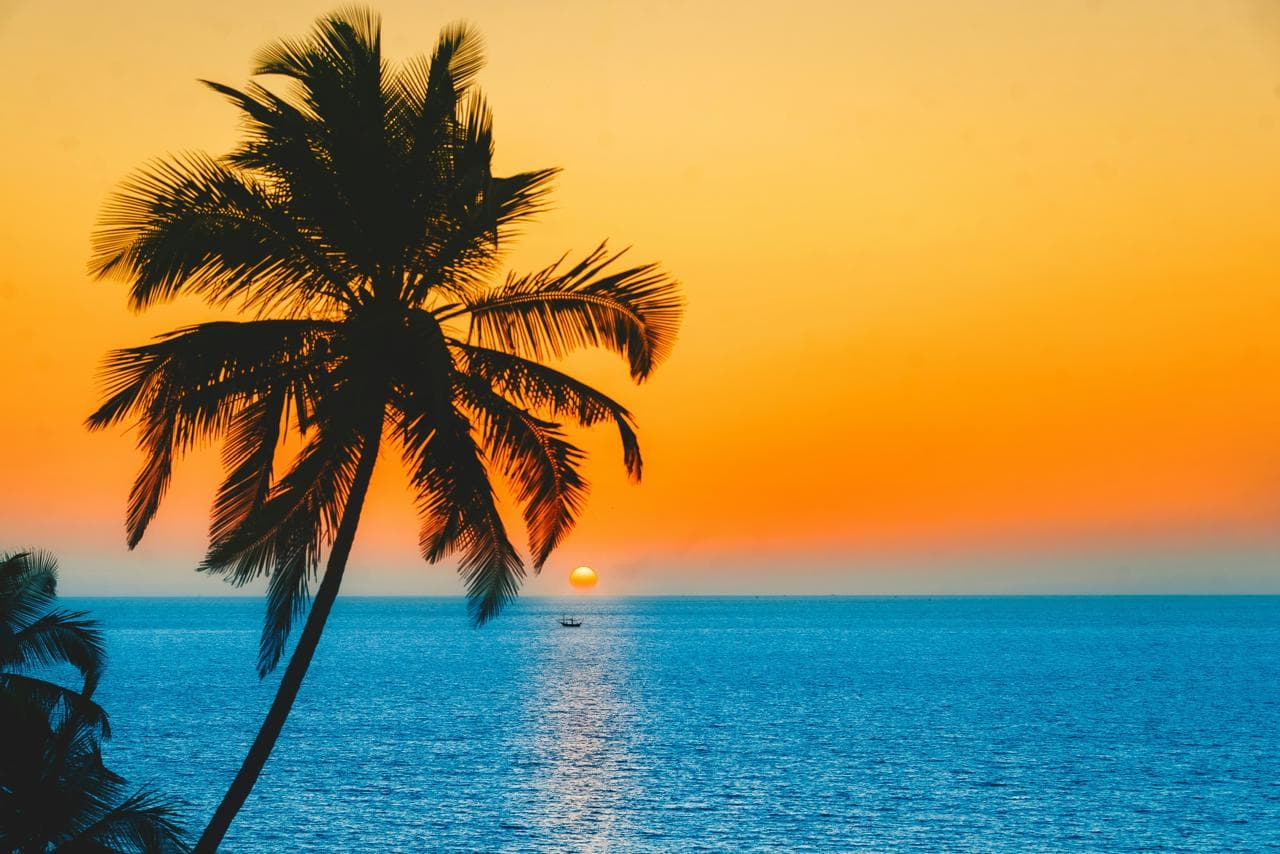 Sunset over the Goa coastline